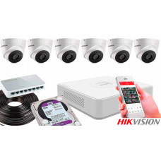 Комплект видеонаблюдения на 6 камер для помещения 2mp IP